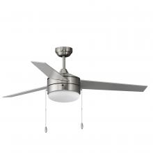 Maxim 89906FTSNBK - 52" Fan w/ Light in Satin Nickel w/ Satin Nickel/Black Blades