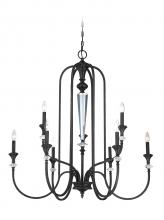 Craftmade 26729-MBS - 9 - Light Chandelier in Mocha Bronze/Silver Accents