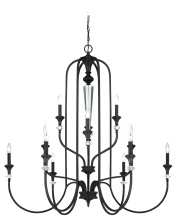 Craftmade 26712-MBS - 12 - Light Chandelier in Mocha Bronze/Silver Accents