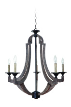 Craftmade 35125-WP - 5 - Light Chandelier in Weathered Pine/Bronze