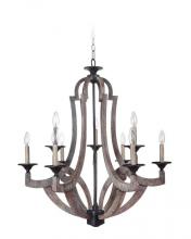 Craftmade 35129-WP - 9 - Light Chandelier in Weathered Pine/Bronze