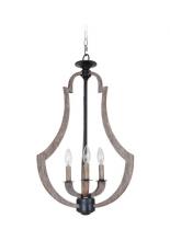 Craftmade 35133-WP - 3 - Light Foyer in Weathered Pine/Bronze