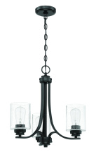 Craftmade 50523-FB - 3 - Light Chandelier in Flat Black