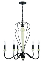 Craftmade 52525-CWESP - 5 - Light Chandelier in Cottage White/Espresso