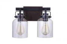 Craftmade 53602-FBDT - 2 - Light Vanity in Flat Black/Dark Teak