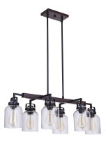 Craftmade 53676-FBDT - 6 - Light Island in Flat Black/Dark Teak