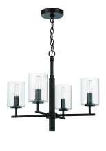 Craftmade 55624-FB - 4 - Light Chandelier in Flat Black