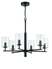 Craftmade 55626-FB - 6 - Light Chandelier in Flat Black