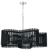 Craftmade 58426-PLNBWN - 5 - Light Chandelier in Polished Nickel/Black Walnut