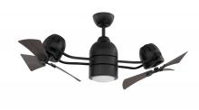 Craftmade BW250FB6 - 50" Dual Fan w/ LED in Flat Black w/ Grey Cedar Blades