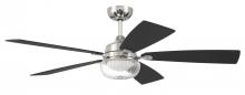 Craftmade CHS52PLN5 - 52" LED Fan Polished Nickel w/ Flat Black/Greywood Blades