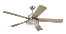Craftmade GAR56BNK5 - 56" Ceiling Fan in Brushed Polished Nickel w/ Driftwood Blades