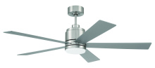 Craftmade MCY52BNK5 - 52" 5-Blade (Optional)LED Fan in Brushed Polished Nickel w/ Brushed Nickel Blades