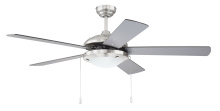 Craftmade NIK52BNK5 - 52" 2-Light Fan in Brushed Polished Nickel w/ Brushed Nickel/Walnut Blades