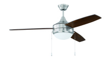 Craftmade PHA52BNK3 - 52" 3 Blade in Brushed Polished Nickel w/ Walnut/Dark Oak Blades