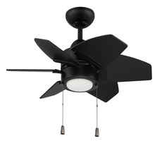 Craftmade PPT24FB6 - 24" Indoor/Outdoor LED Fan in Flat Black w/ Flat Black Blades