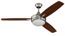 Craftmade TG52BNK3 - 52" LED Fan in Brushed Polished Nickel w/ Dark Oak/Walnut Blades