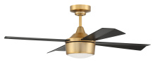 Craftmade THO42SB4 - 42" LED Fan,Satin Brass Finish, Flat Black Blades, Light Kit Included (Optional)