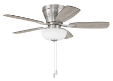 Craftmade WHL42BNK5C1 - 42" 2-Light Bowl in Brushed Polished Nickel w/ Driftwood/Walnut Blades
