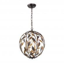 Crystorama 504-EB-GA - 4 - Light English Bronze + Antique Gold Sphere Mini Chandelier