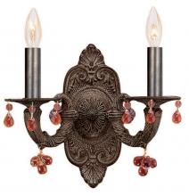 Crystorama 5200-VB-AMBER - 2 - Light Wall Sconce