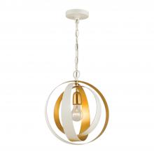 Crystorama 580-MT-GA - 1 - Light Pendant Matte White + Antique Gold