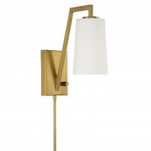 Crystorama AVO-B4201-AG - 1 Light Aged Brass Task Sconce