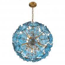 Crystorama ESM-4006-AG-BL - 9 - Light Aged Brass Pendant