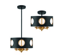 Crystorama ODE-700-BK-GA - 4 - Light Black + Antique Gold Chandelier