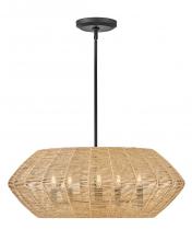 Hinkley Merchant 40384BLK-CML - 5 - Light Convertible Drum Pendant/Semi-Flush Mount