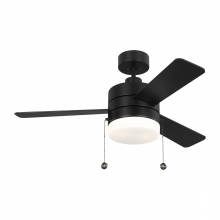 Generation Lighting 3SY44MBKD - 44" Fan w/ Light - Black w/ Black/American Walnut Blades