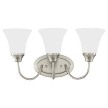 Generation Lighting 44807-962 - Holman traditional 3-light indoor dimmable bath vanity wall sconce in brushed nickel silver finish w