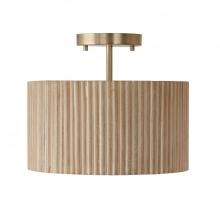 Capital 250711WS - 1 - Light Convertible Semi-Flush Pendant in White Wash Mango Wood and Matte Brass