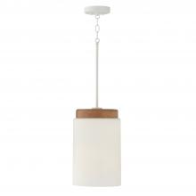 Capital 350911LT - 1 - Light Pendant in White with Mango Wood and Soft White Glass