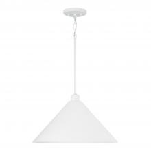 Capital 351311WE - 1 - Light Pendant in White Metal Cone