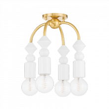 Mitzi by Hudson Valley Lighting H471604-AGB - 4 - Light Semi Flush