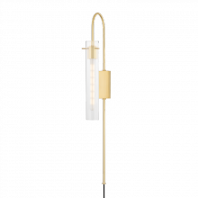 Mitzi by Hudson Valley Lighting HL527201-AGB - 1 - Light Plug-in Sconce