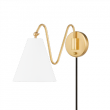 Mitzi by Hudson Valley Lighting HL699101-AGB - 1 - Light Plug-in Sconce