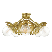 Mitzi by Hudson Valley Lighting H353605-AGB - 5 - Light Semi Flush