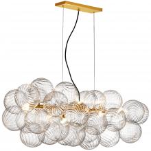 Dainolite CLZ-418HP-AGB - 10 Light Linear Pendant Aged Brass with Clear Spiral Glass