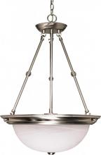 Nuvo 60/3188 - 3-Light Large Pendant Light in Brushed Nickel Finish with Alabaster Glass and (3) 13W GU24 Lamps