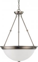 Nuvo 60/3298 - 3-Light 20" Pendant Light Fixture in Brushed Nickel Finish with Frosted White Glass and (3) 13W