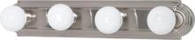 Nuvo 60/3302 - 4-Light Racetrack Style Vanity Light Fixture in Brushed Nickel Finish and (4) 15W GU24 Lamps