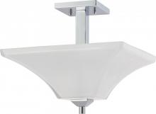 Nuvo 60/4007 - 2 - Light Semi Flush Mount - Sandstone Etched Glass - Polished Chrome Finish