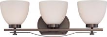 Nuvo 60/5113 - 3 - Light Vanity Light in Hazel Bronze Finish with Frosted Glass