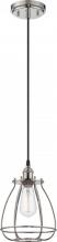 Nuvo 60/5401 - 1 - Light Caged Pendant - Polished Nickel Finish