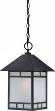 Nuvo 60/5604 - 1 - Light Hanging Lantern with Frosted Seed Glass - Stone Black Finish