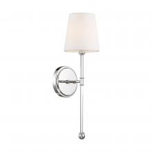 Nuvo 60/6688 - 1 - Light Wall Sconce - with White Linen Shade - Polished Nickel Finish