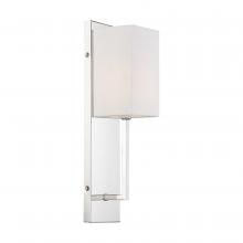 Nuvo 60/6693 - 1 - Light Wall Sconce - with White Linen Shade - Polished Nickel Finish
