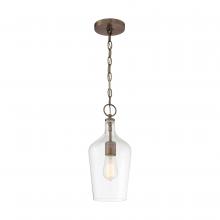 Nuvo 60/6748 - 1 - Light Pendant - with Clear Glass - Antique Copper Finish